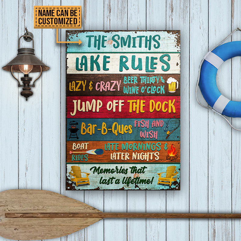 Lake Lazy And Crazy Custom Classic Metal Signs, Funny Sign For Lake House