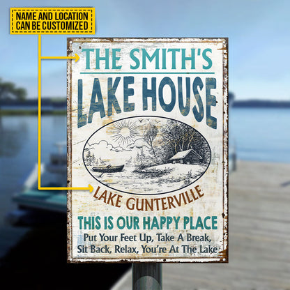 Lake House This Is Our Happy Place Custom Classic Metal Signs