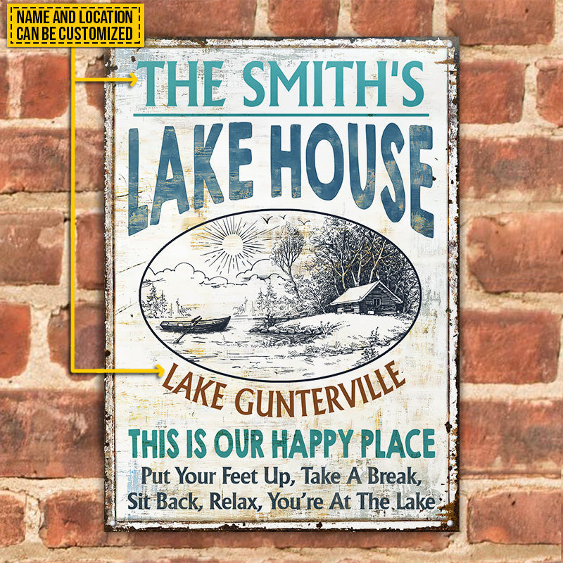 Lake House This Is Our Happy Place Custom Classic Metal Signs