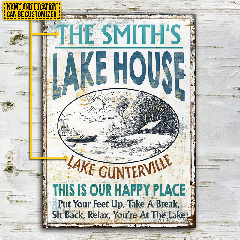 Lake House This Is Our Happy Place Custom Classic Metal Signs