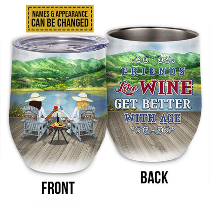 Lakes Bestie Friends Are Like Wine Custom Wine Tumbler, Bestie Gift Idea