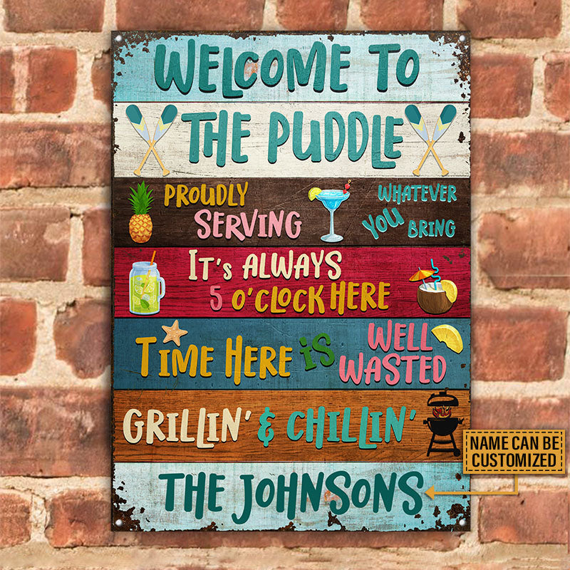 Lakes Welcome Proudly Serving Custom Classic Metal Signs