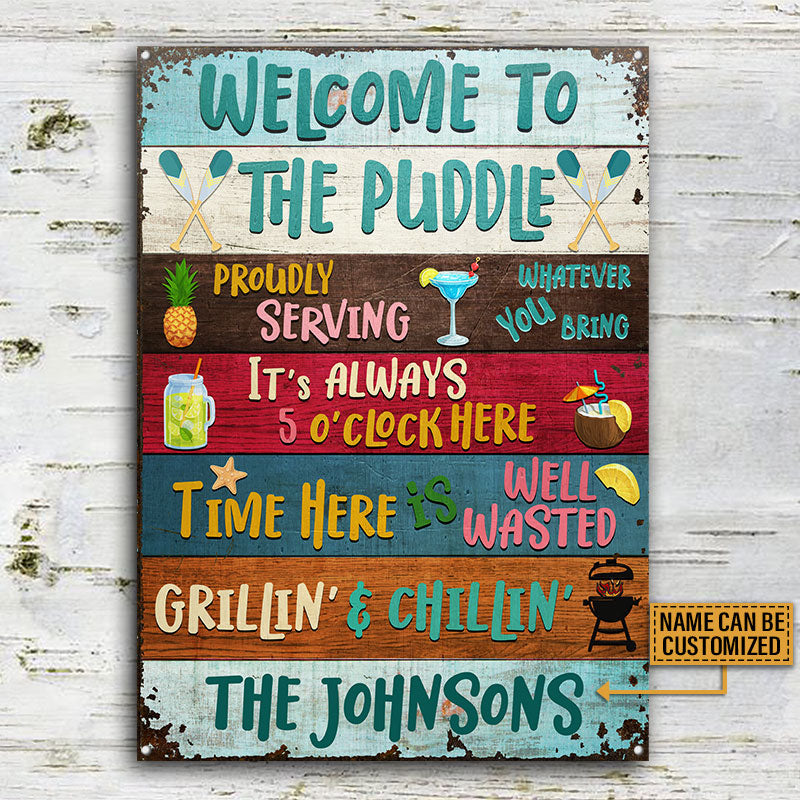 Lakes Welcome Proudly Serving Custom Classic Metal Signs