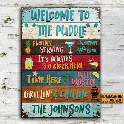 Lakes Welcome Proudly Serving Custom Classic Metal Signs