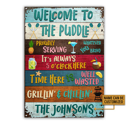 Lakes Welcome Proudly Serving Custom Classic Metal Signs