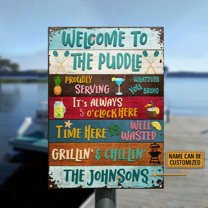 Lakes Welcome Proudly Serving Custom Classic Metal Signs