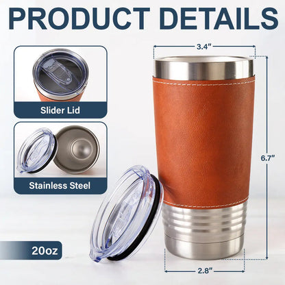 3D Effect Funny Chicken F-Caw-F I Mean Good Morning - Personalized Leather Tumbler