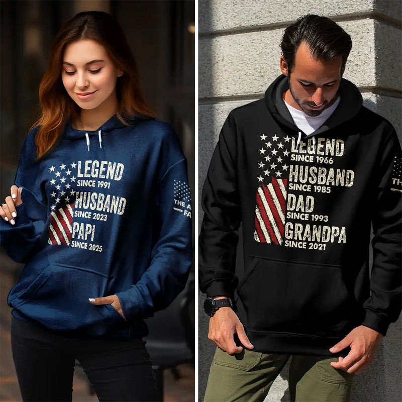 Legend Husband Dad Papa - Personalized Pullover Hoodie