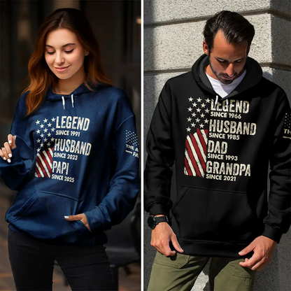 Legend Husband Dad Papa - Personalized Pullover Hoodie