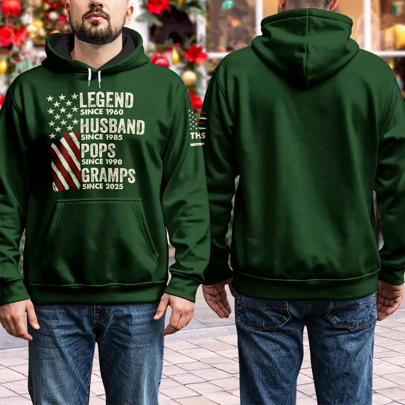 Legend Husband Dad Papa - Personalized Pullover Hoodie