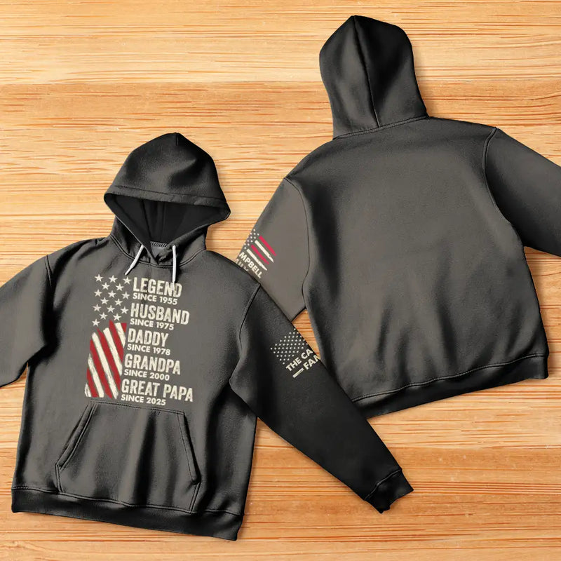 Legend Husband Dad Papa - Personalized Pullover Hoodie