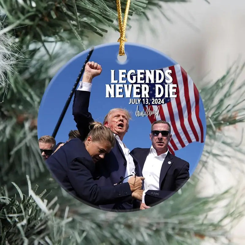 Legends Never Die Trump Fight 2024 Ceramic Ornament HA75 63164 ornament The Next Custom Gift