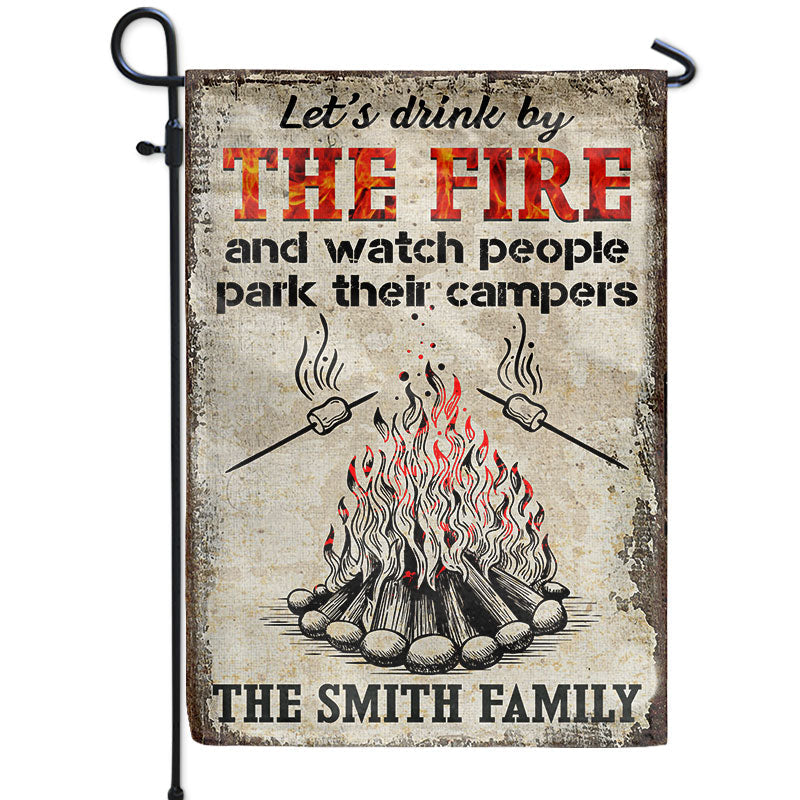 Let's Drink And Watch People Camping - Personalized Custom Flag
