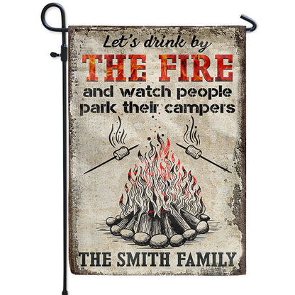 Let's Drink And Watch People Camping - Personalized Custom Flag
