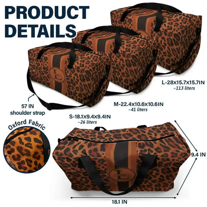 Letter Monogram Leopard Pattern - Personalized Duffle Bag Duffle Bag The Next Custom Gift