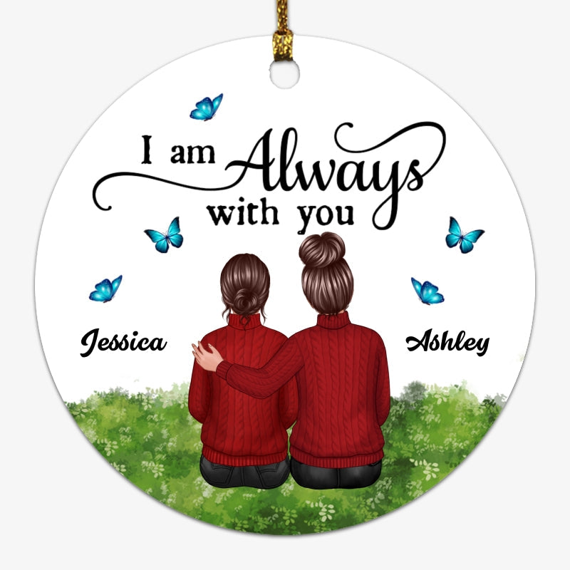 Always With You Family On The Field Memorial Personalized Circle Ornament