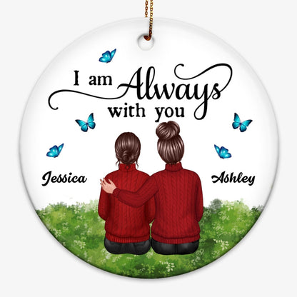 Always With You Family On The Field Memorial Personalized Circle Ornament