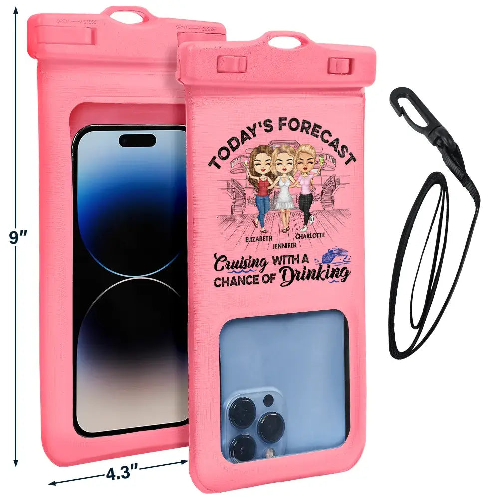 Life Is Better On A Cruise With Best Friends Chibi - Personalized Waterproof Phone Pouch  The Next Custom Gift