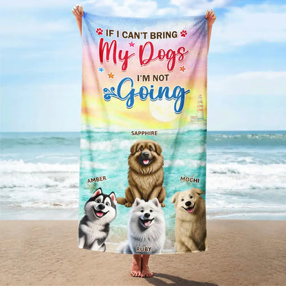 Life Is Better With Dogs 3D Effect - Personalized Beach Towel