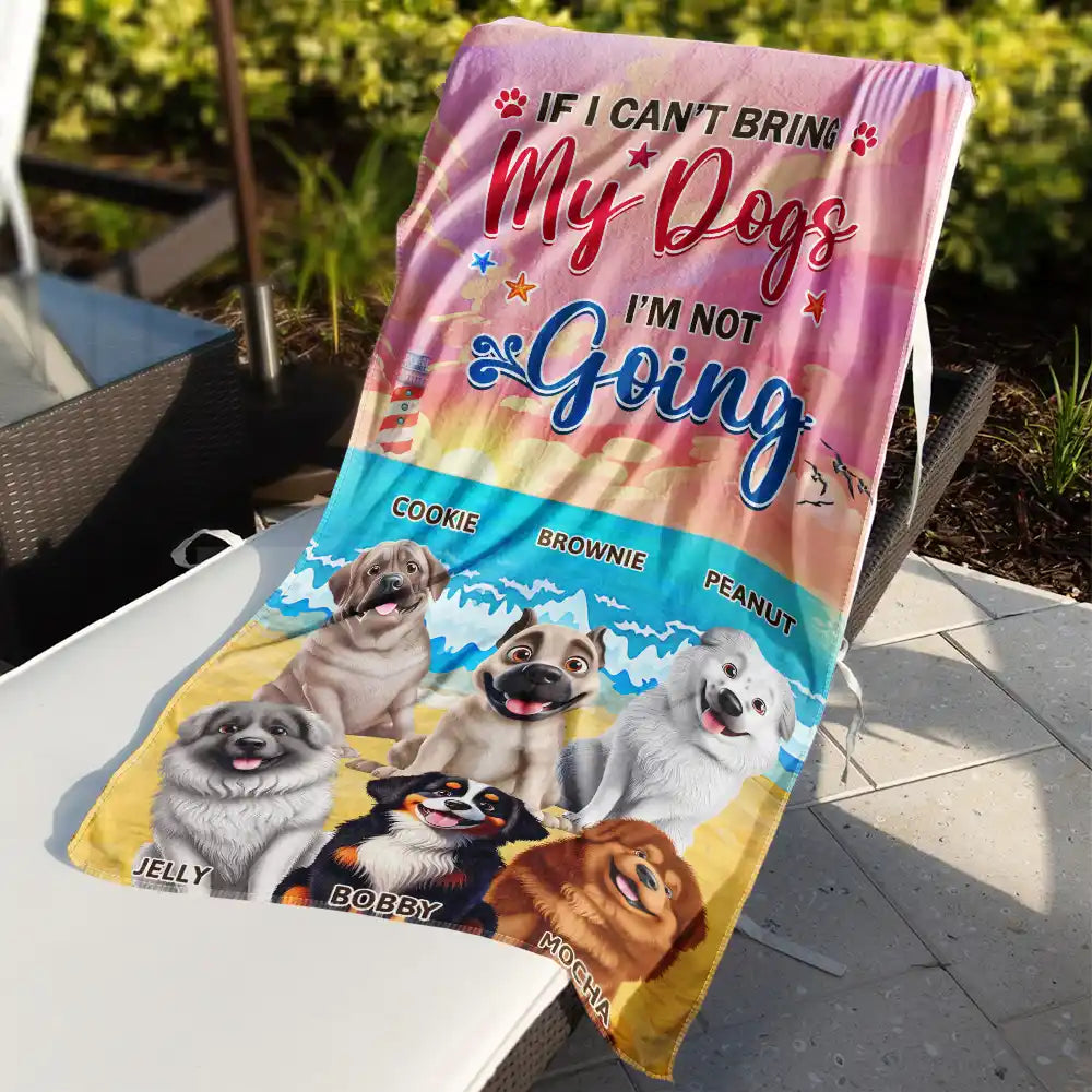 Life Is Better With Dogs 3D Effect - Personalized Beach Towel