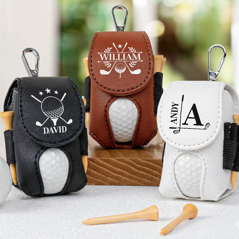 Life Is Full Of Choices - Personalized Leather Golf Ball Holder