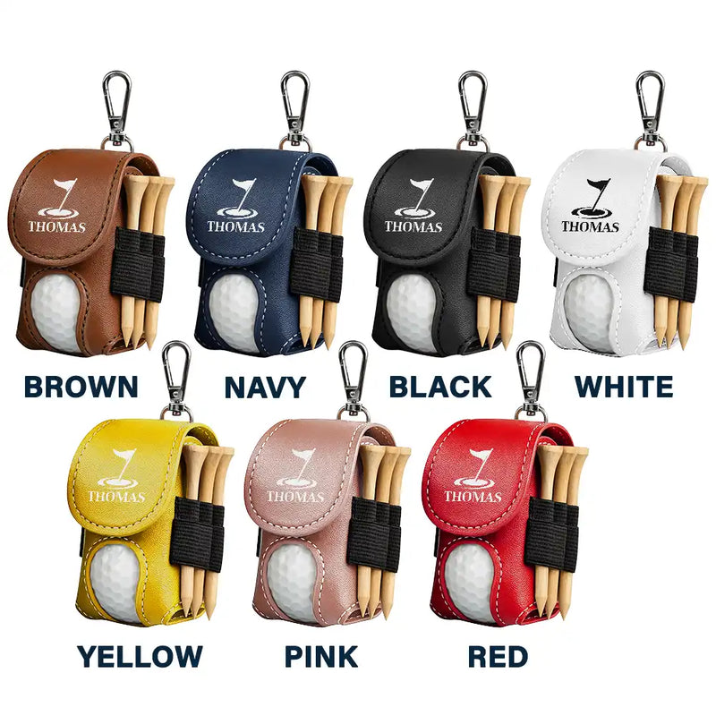 Life Is Full Of Choices - Personalized Leather Golf Ball Holder