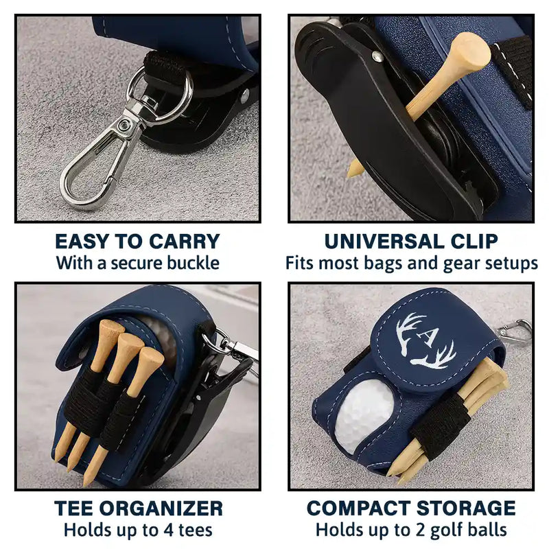 Life Is Full Of Choices - Personalized Leather Golf Ball Holder