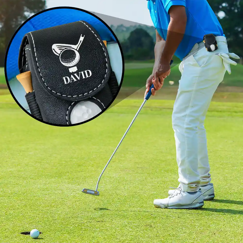 Life Is Full Of Choices - Personalized Leather Golf Ball Holder