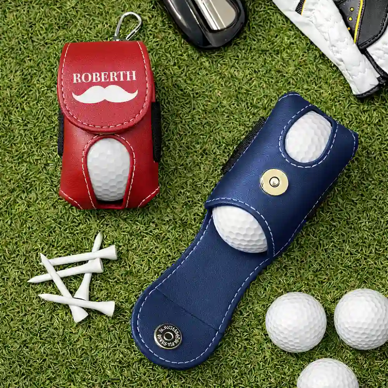 Life Is Full Of Choices - Personalized Leather Golf Ball Holder