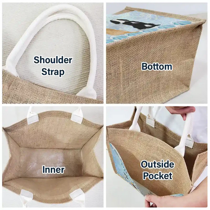 Life's At Ease With An Ocean Breeze Dog Cat Lover - Personalized Jute Tote Bag