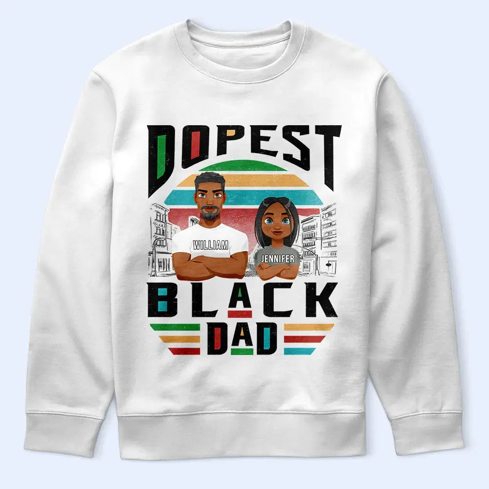 Light Dopest Black Dad - Personalized T Shirt Shirts & Tops The Next Custom Gift