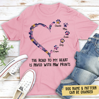 Road To Heart Pattern - Personalized Custom Unisex T-shirt