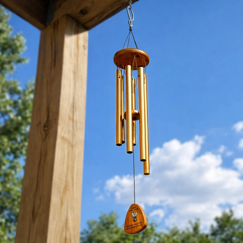 Listen To The Wind And Think Of Me Pet Memorial - Personalized Wind Chime