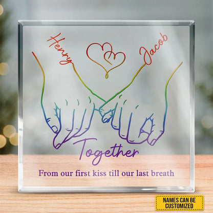 Live Openly, Love Freely, LGBTQ+ Couples - Gift For Couples, Personalized Square Shaped Acrylic Plaque Acrylic Plaque The Next Custom Gift