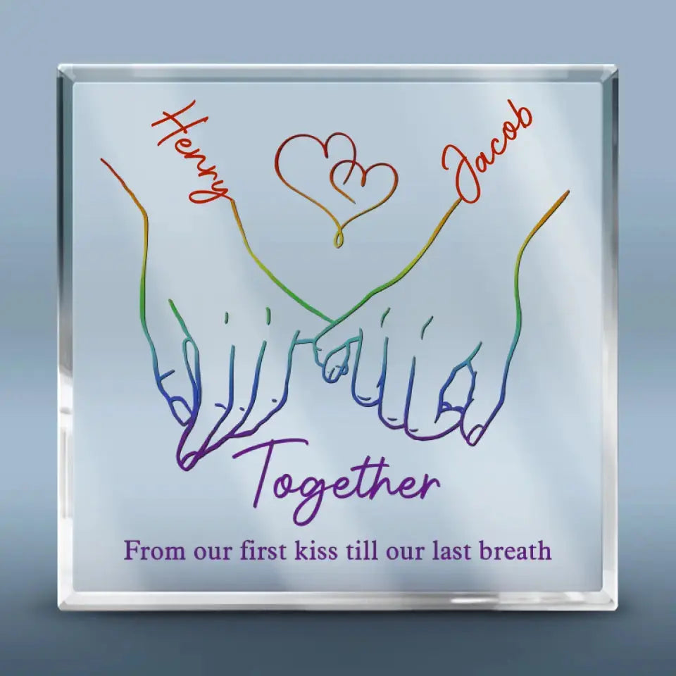 Live Openly, Love Freely, LGBTQ+ Couples - Gift For Couples, Personalized Square Shaped Acrylic Plaque Acrylic Plaque The Next Custom Gift