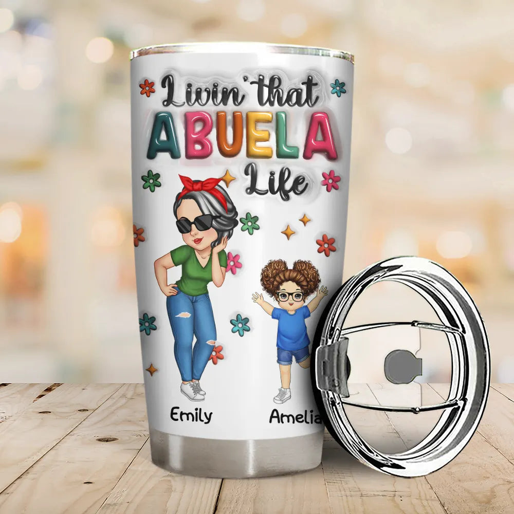 Living That Grandma Life - 3D Inflated Effect Printed Tumbler, Personalized Tumbler