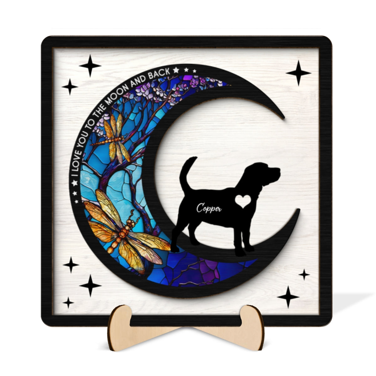 Loss Of Pet Memorial Personalized 2 Layered Wooden Plaque