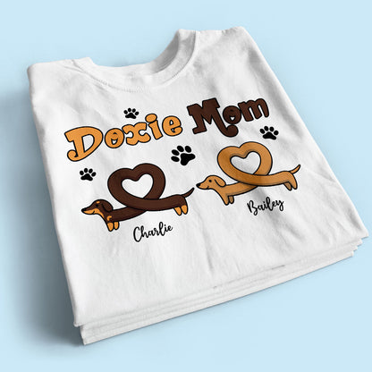 Doxie Mom Cute Heart Dachshunds Personalized Shirt
