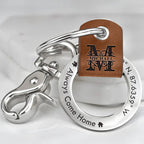 Location Coordinates Always Come Home - Personalized Leather Coordinates Keychain