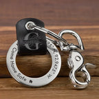 Location Coordinates Always Come Home - Personalized Leather Coordinates Keychain