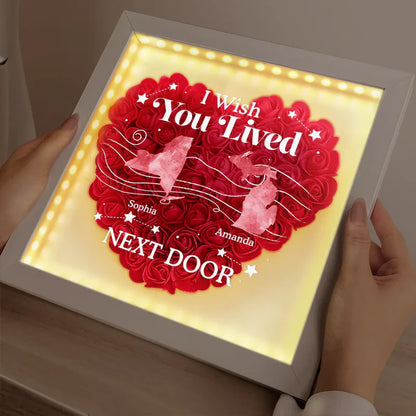 Long Distance State The Miles Don't Matte - Personalized LED Light Flower Shadow Box