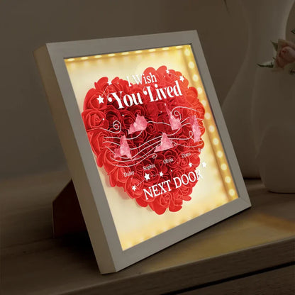 Long Distance State The Miles Don't Matte - Personalized LED Light Flower Shadow Box
