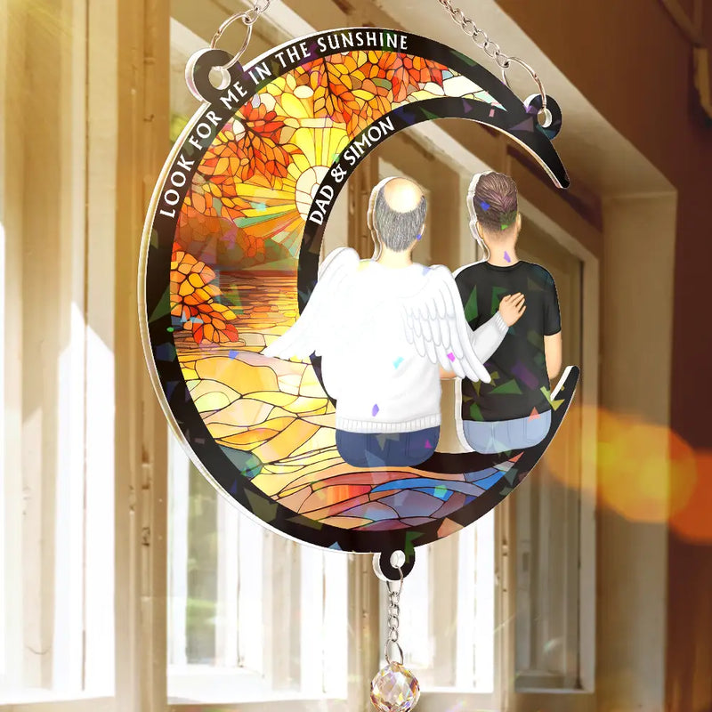 Look For Me In The Sunshine - Personalized Rainbow Suncatcher With Crystal Ball Prism