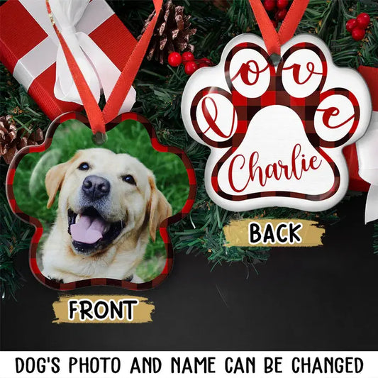 Love Dog - Personalized Custom Aluminum Ornament ornament The Next Custom Gift