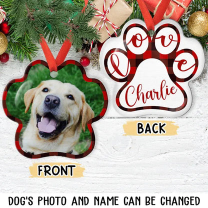 Love Dog - Personalized Custom Aluminum Ornament ornament The Next Custom Gift