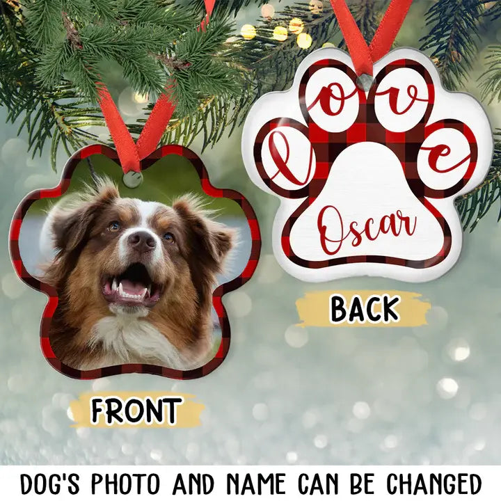 Love Dog - Personalized Custom Aluminum Ornament ornament The Next Custom Gift