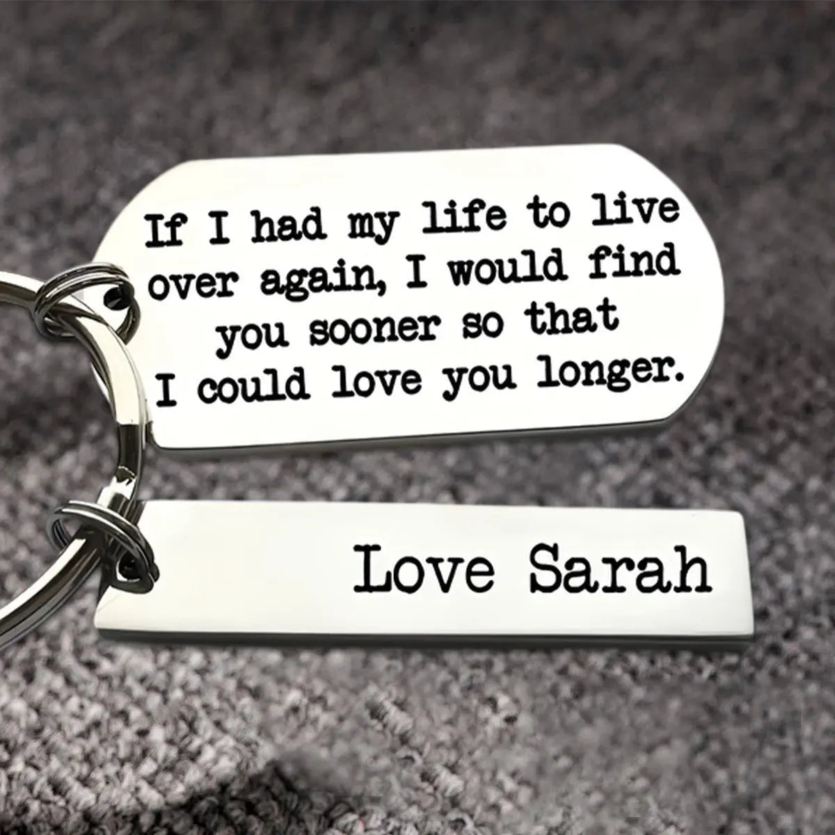 Love - If I Had My Life to Live Over Again - Personalized Stainless Steel Keychain - The Next Custom Gift  Keychain