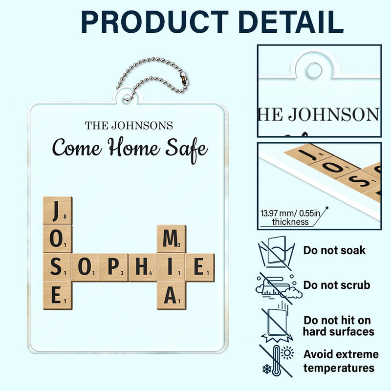 Safe Journey Love Message - Personalized Acrylic Car Hanger