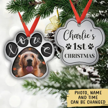 Love Paw Print - Personalized Custom Aluminum Ornament ornament The Next Custom Gift