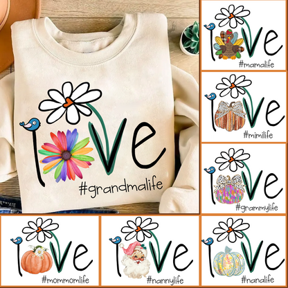 Personalized Love Grandma Life Flower CTH01 Sweatshirt